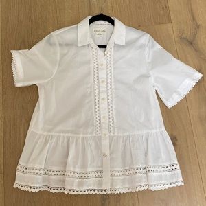 Kate Spade white shirt with broderie